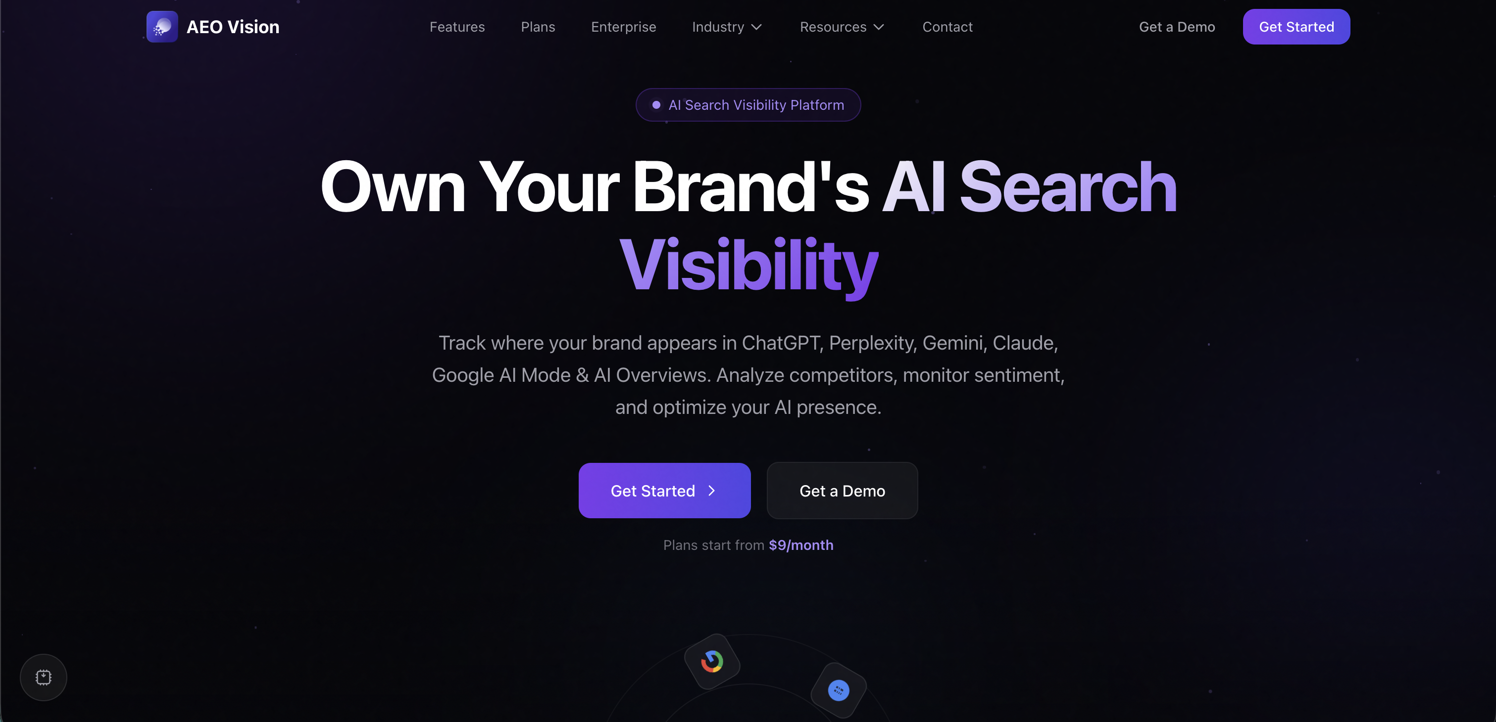 Screenshot placeholder: AEO Vision dashboard