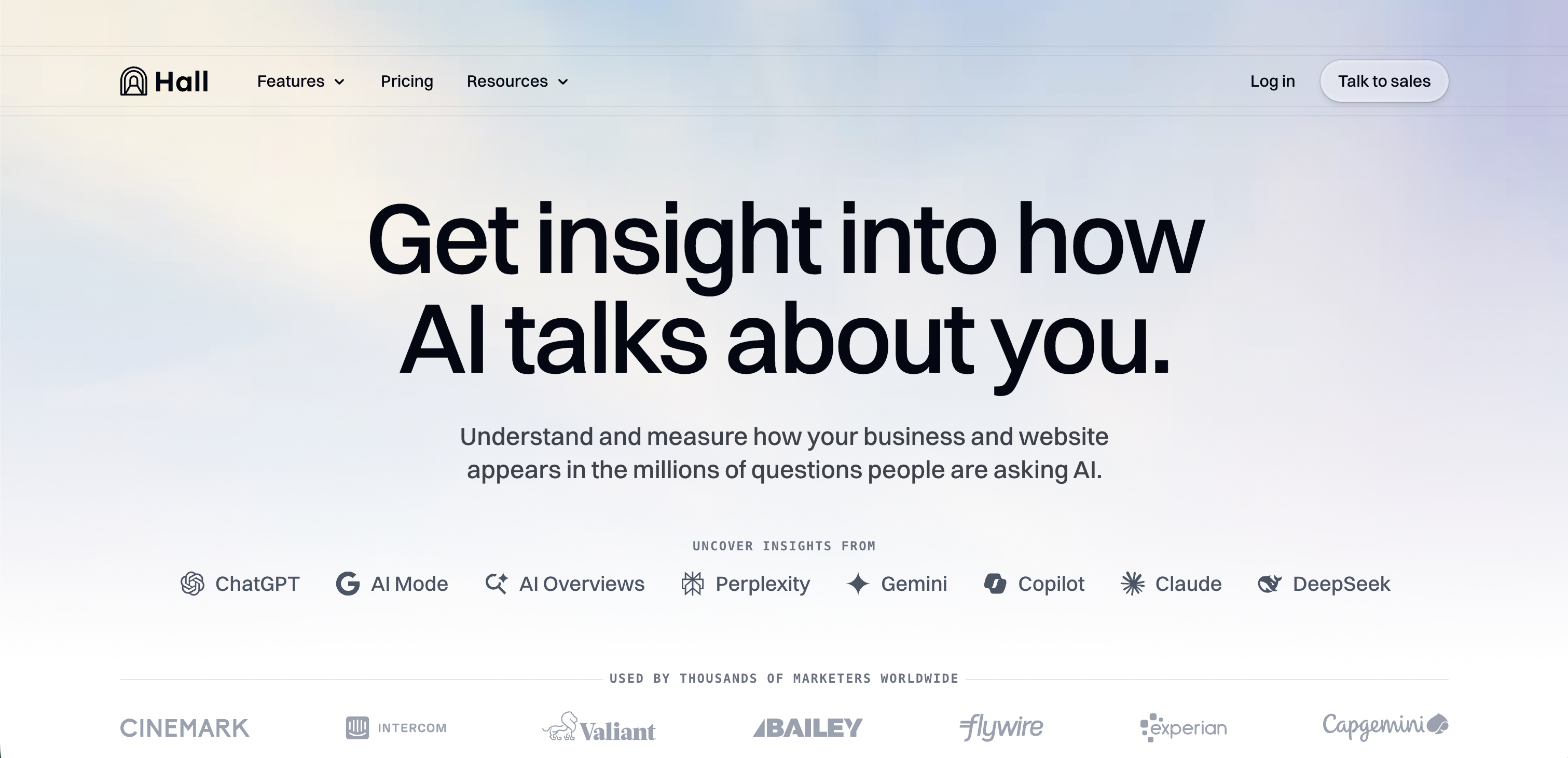 Hall AI dashboard