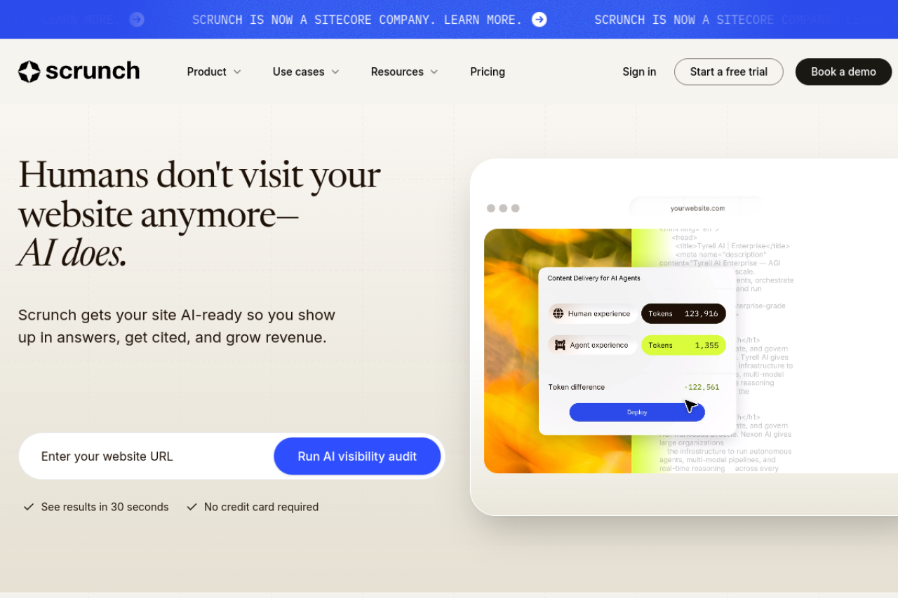 Scrunch AI dashboard