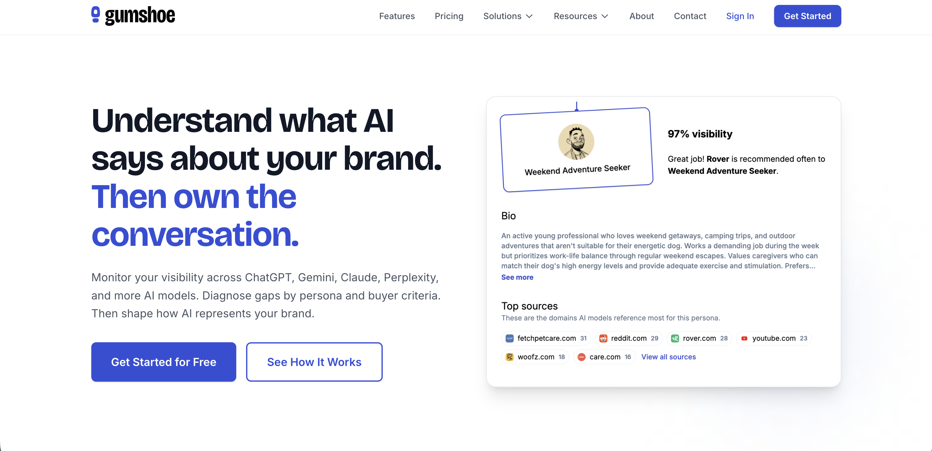 Screenshot placeholder: Gumshoe AI dashboard
