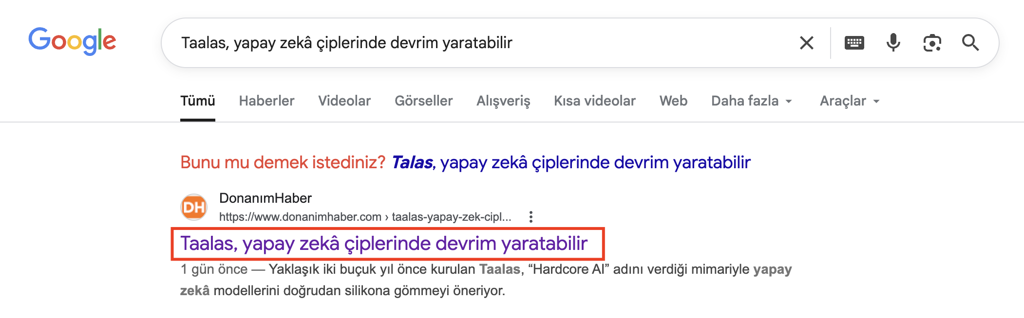 Título SERP de DonanimHaber